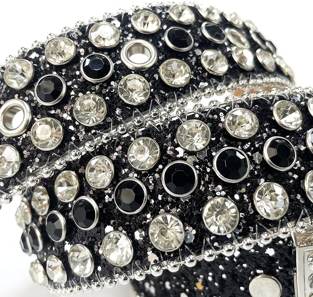 Studded Rhinestone Belts Men Women Fashionable Sparkly Diamond Belt Shiny Crystals Inlaid Design Leather Belt Christmas Gift - Image 2