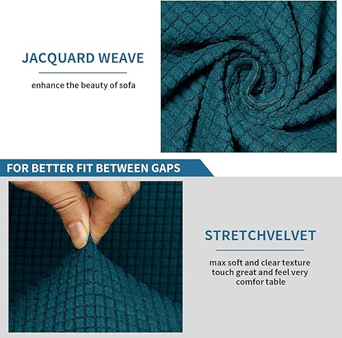 Vista 202 de LiveGo Funda para sofá esquinero, protector de terciopelo elástico para sillón reclinable, funda de sofá para sillón reclinable, juego de sala