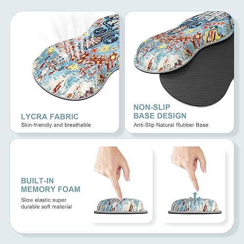 Miniatura 11 de iLeadon Pad Set, Large Gaming Mouse Pad + Keyboard Wrist Rest + Mouse Pad with Wrist Support + Coaster, Easy Typing Pain Relief, 35.4x15.7in Desk