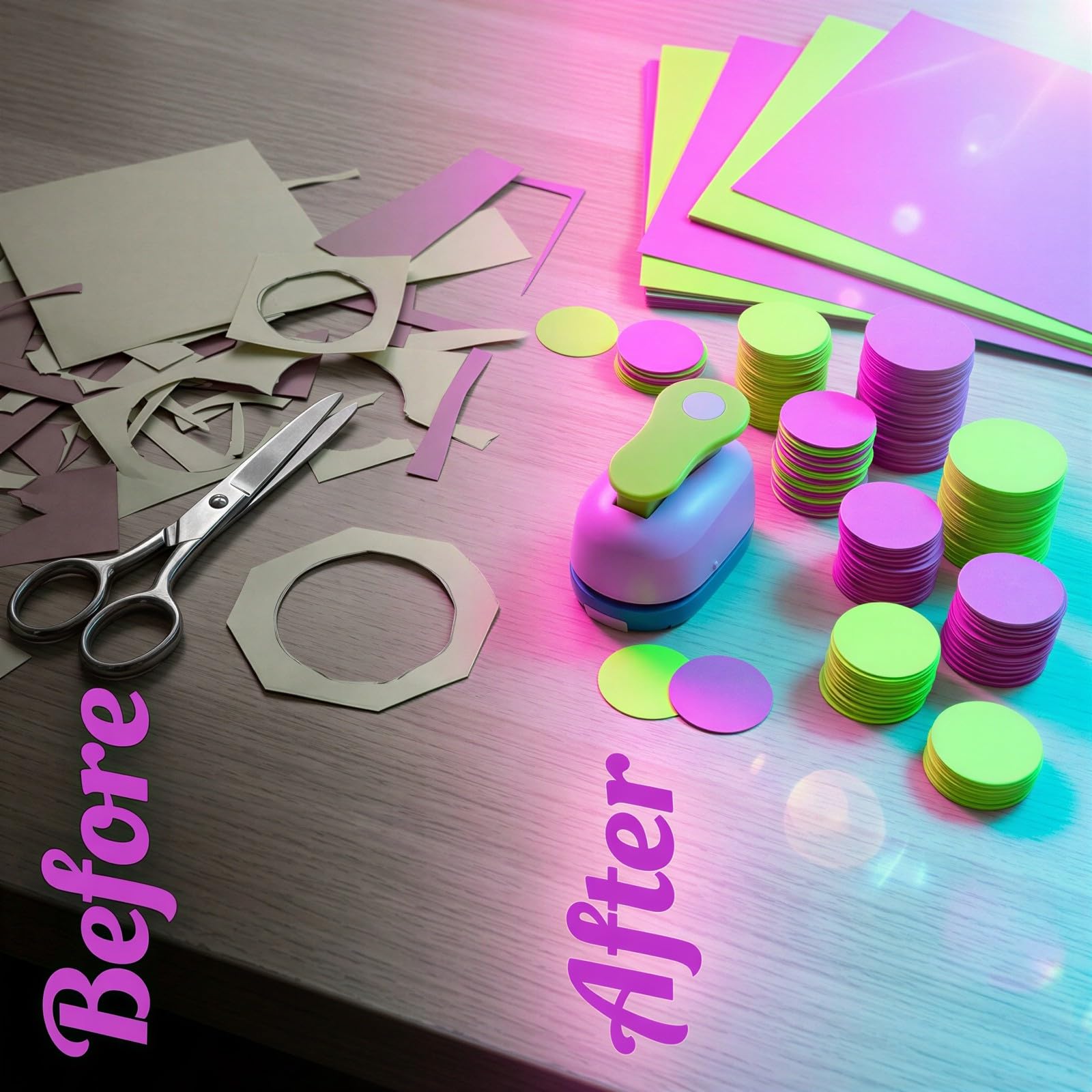 Lot de 3 perforatrices rondes pour papier, sorties de 10 mm, 15 mm et 25 mm, outil à pression facile pour le DIY, le scrapbooking, la décoration intérieure et les projets