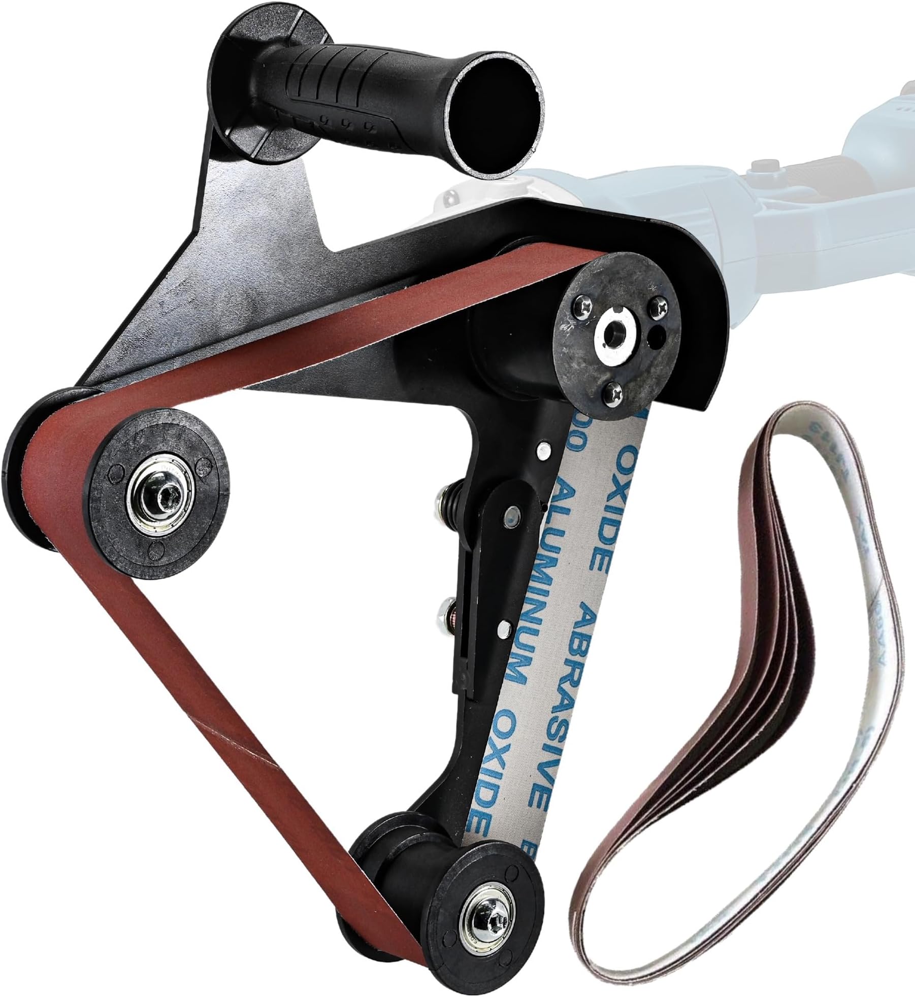 Belt Sander Adapter 5/8-11 UNC for Angle Grinder Attachment Pipe Tube Bracket Accessory Grinder Bearing Sanding Support Tool for Polishing Rust Removal 20-40mm Belt