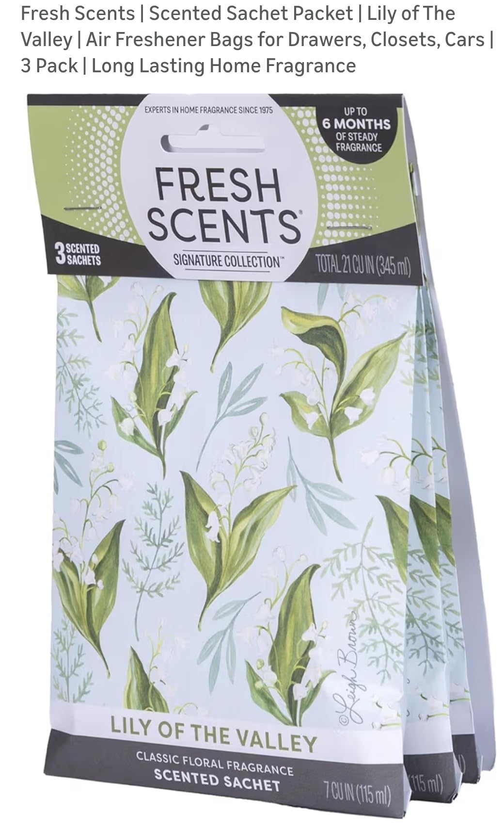 Fresh Scents Lily Of The Valley Scented Sachet