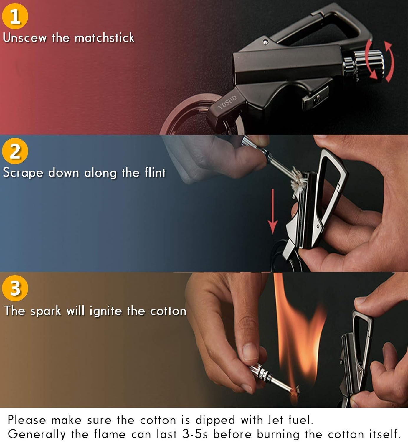 ایگرد قیمت و خرید YUSUD Permanent Match, Flint Fire Starter Never