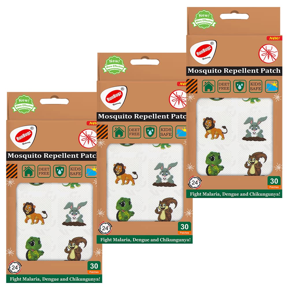 RunBugz Mosquito Repellent Patches For Kids - 30 Patches - Pack of 3 - Deet-Free - Waterproof - Natural (B09QKSWQT8) Amazon Price History, Amazon Price Tracker