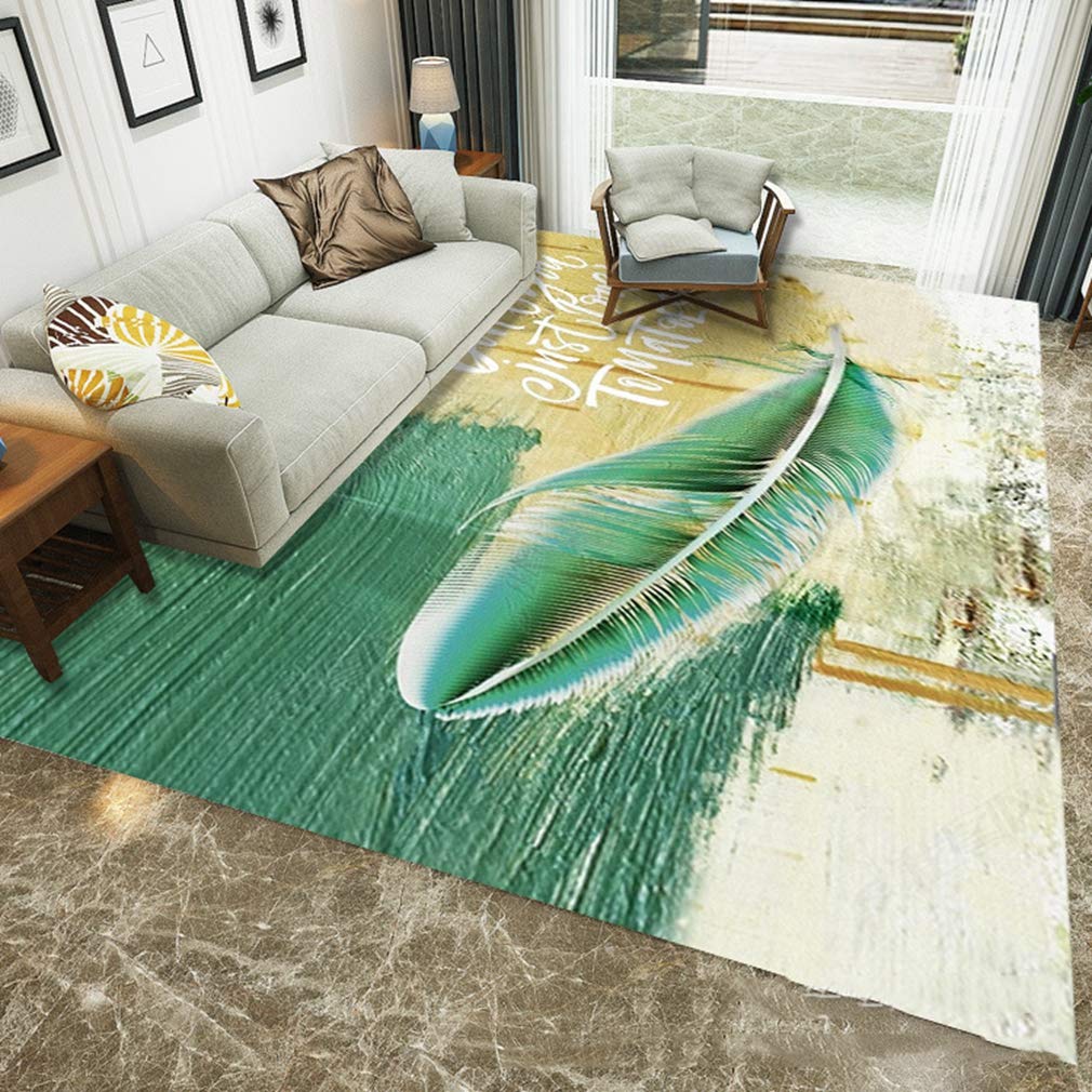 Buy MOXIC Soft Abstract Art Living Room Area Rugs Rectangular Children Crawling Bedroom Rug Fleece Anti-Slip Carpets Nordic Feather Modern Home Decor Mats Indoor Outdoor Runners Nursery 2' X 3' — BookShops.in