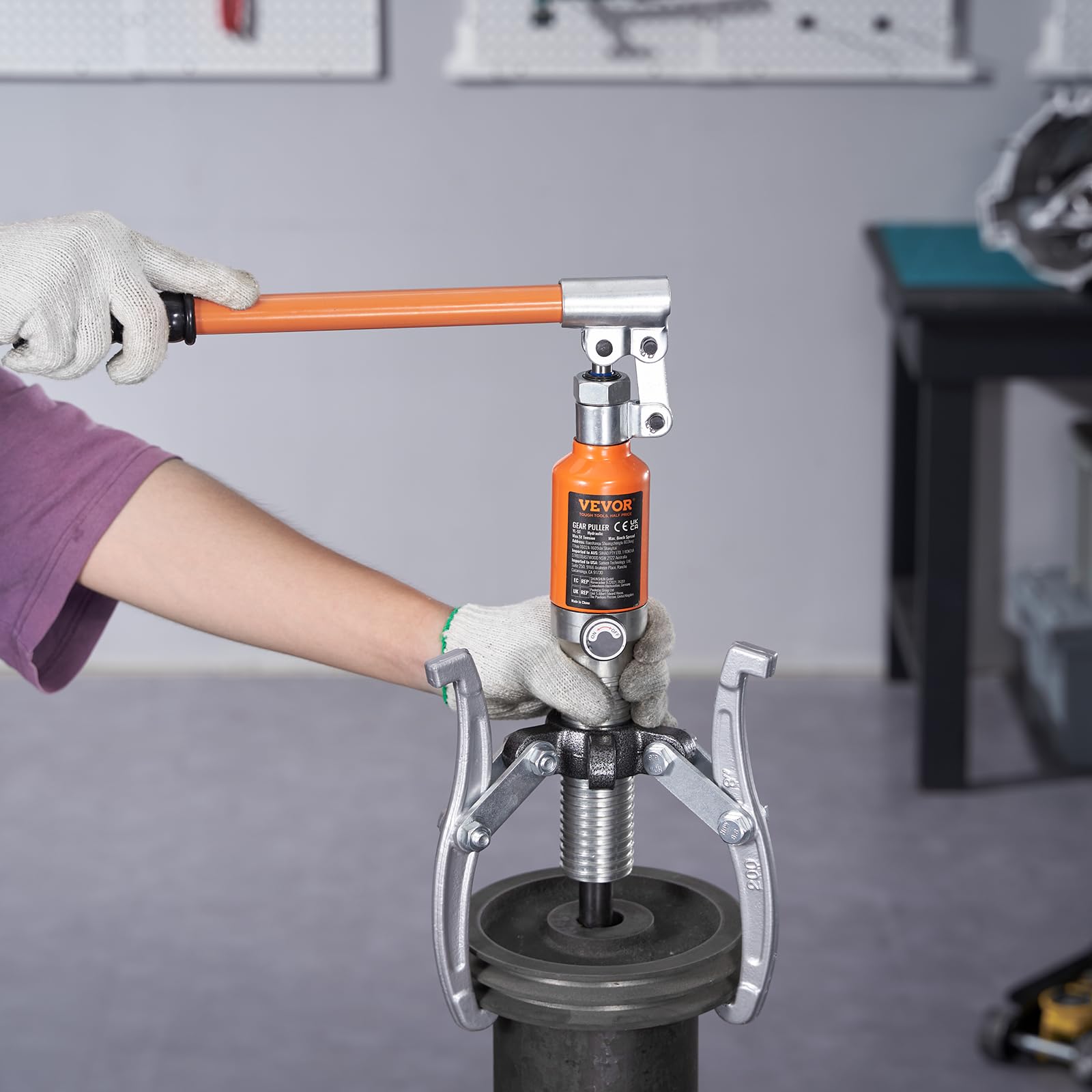 Extractor hidráulico de engranajes VEVOR, separador de tracción de rodamientos de rueda de capacidad máxima de 5 toneladas, extractor de 2 o 3 mandíbulas, vertical y horizontal, extractor hidráulico d