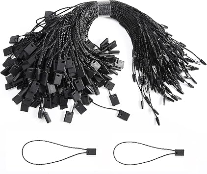 7 Inch 1000pcs Nylon Hang Tag String with Plastic Lockers,Snap Lock Pin Loop Fastener Hook Ties Tag Strings,Easy and Fast to Attach for Clothes Tags,Price Tags,Luggage Label