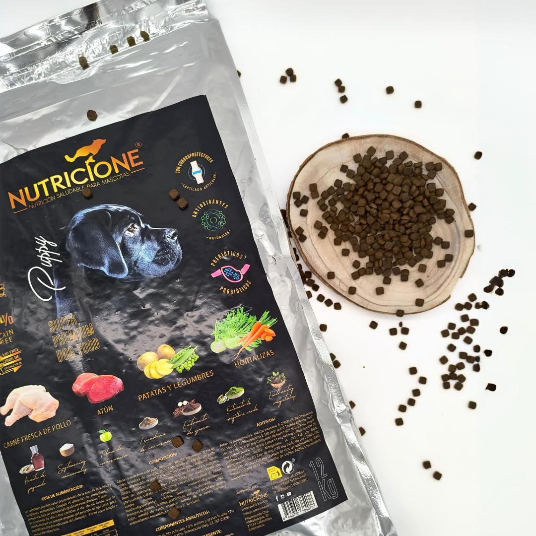 Pienso Grain Free para Cachorros - Carne Fresca de Pollo y Atún | Fórmula Completa para Cachorros de Todas Las Razas | 12 kg | Nutrición Balanceada y Sin Cereales