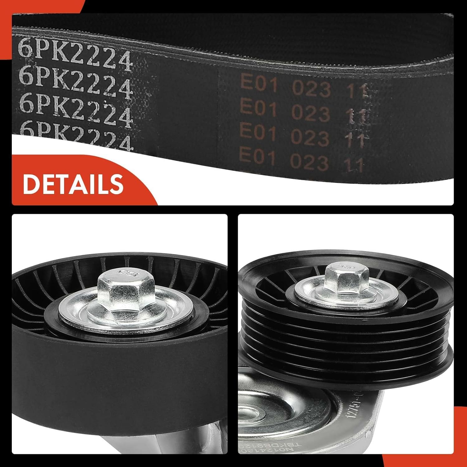 A-Premium Engine Serpentine Belt Drive Kit with Tensioner Compatible with Dodge Ram 1500 2002-2007, Ram 2500 2002-2007, Durango 2000-2003, Dakota 2000-2007, 3.7L 4.7L