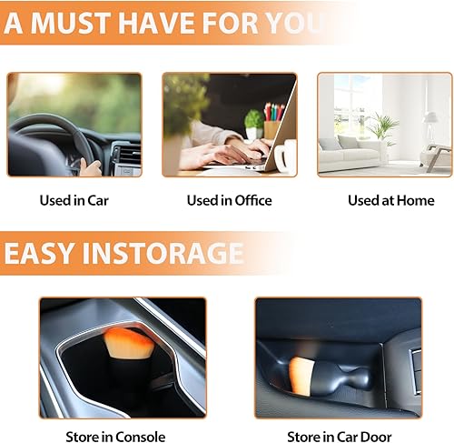 Miniatura 6 de Automotive Interior Dusting Brush Car Duster Brush Interior, Car Detailing Brush Car Interior Cleaning Brush for Air Vents, Dashboard, Leather,