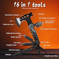 Vista 2 de Accesorios de multiherramienta para acampar, rellenos de calcetines para hombres 16 en 1 Multiherramienta Equipo de supervivencia con hacha