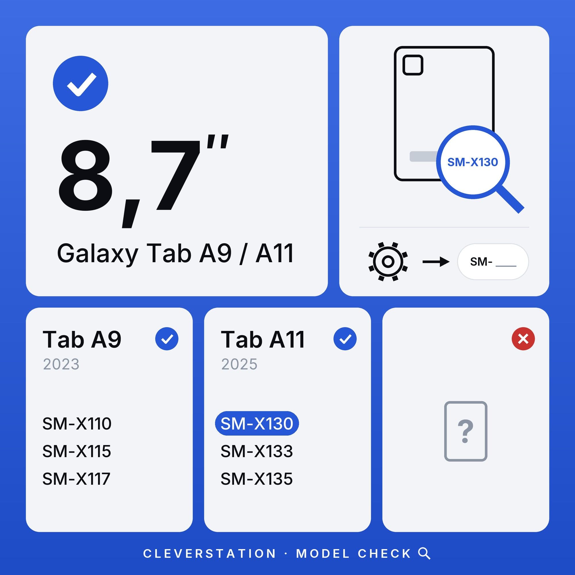 Support Mural Tablette pour Samsung Galaxy Tab A9 / A11 (8,7 Pouces) - Cadre Fin et sur Mesure pour Écran Domotique et Tableau de Bord - Montage Fixe avec Passe-Câble - Blanc