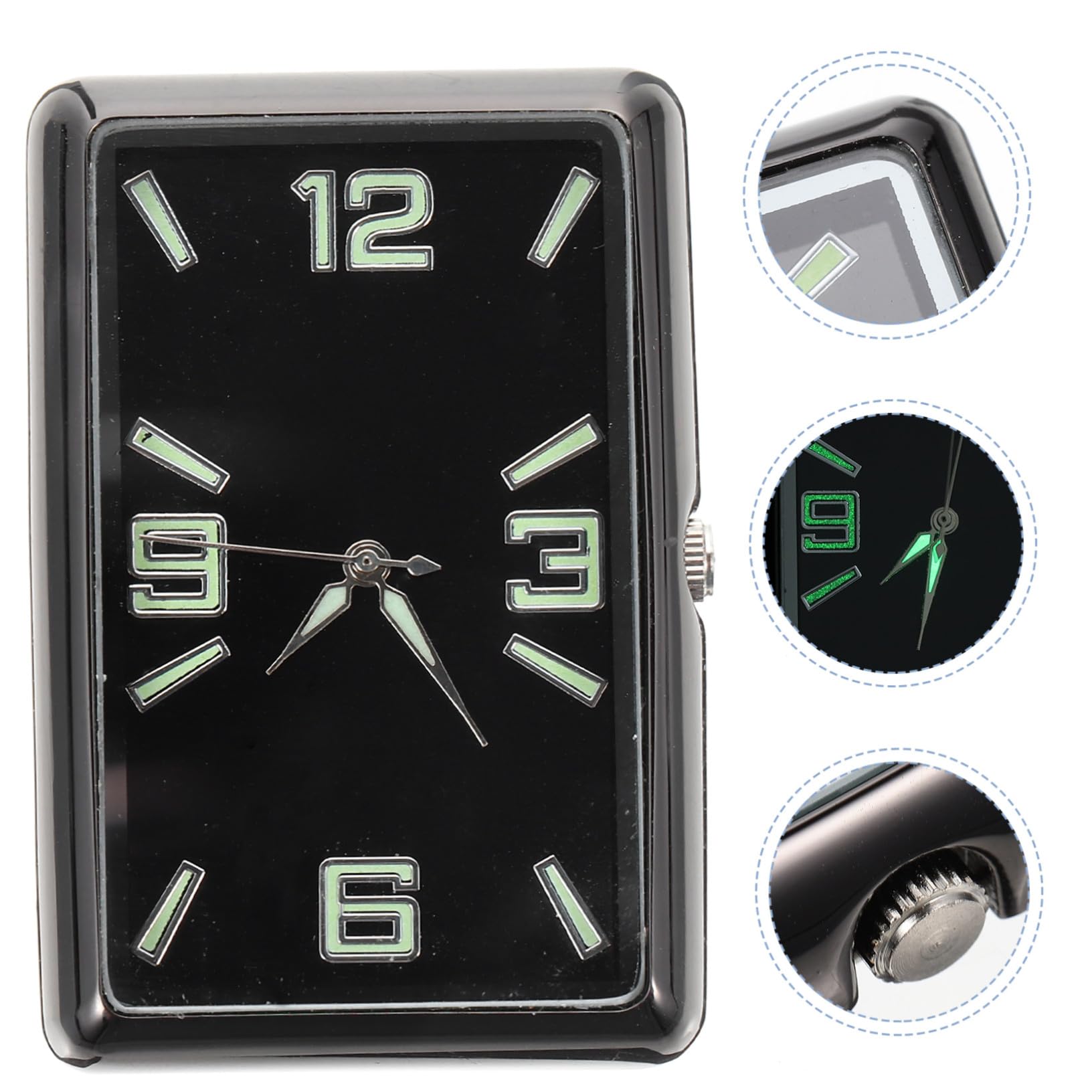 Reloj Salpicadero del Coche Cuadrado Negro de Aleación