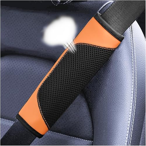 BESULEN Fundas para cinturón de seguridad de automóvil, 2 unidades de malla de cuero, protector universal para correa de hombro para cinturón de