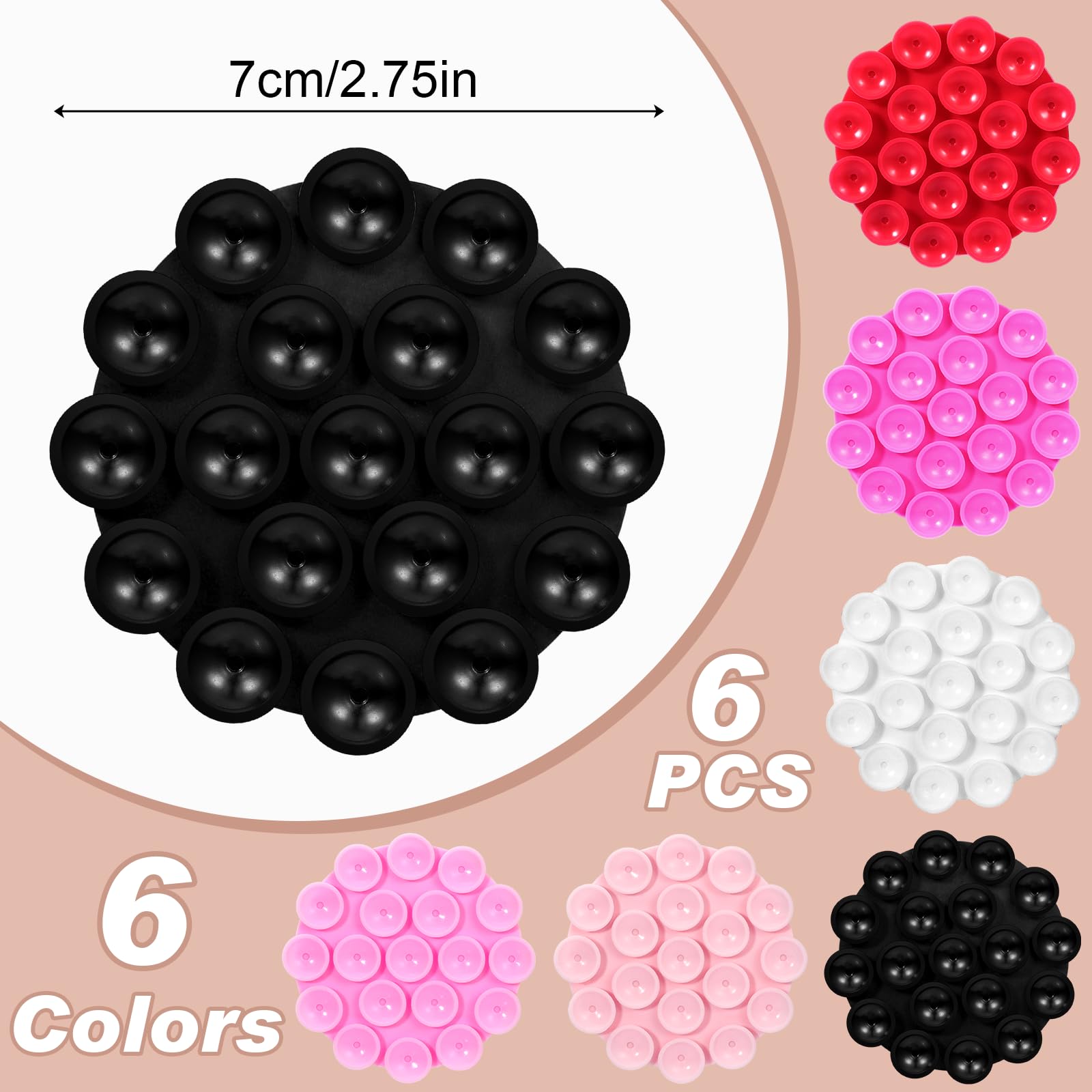 Ventosa A Forma Di Cuore Per Cellulare - Doppia Presa In Silicone Per Un'Adesione Forte E Sicura (Colore Rosso) - Foto 2