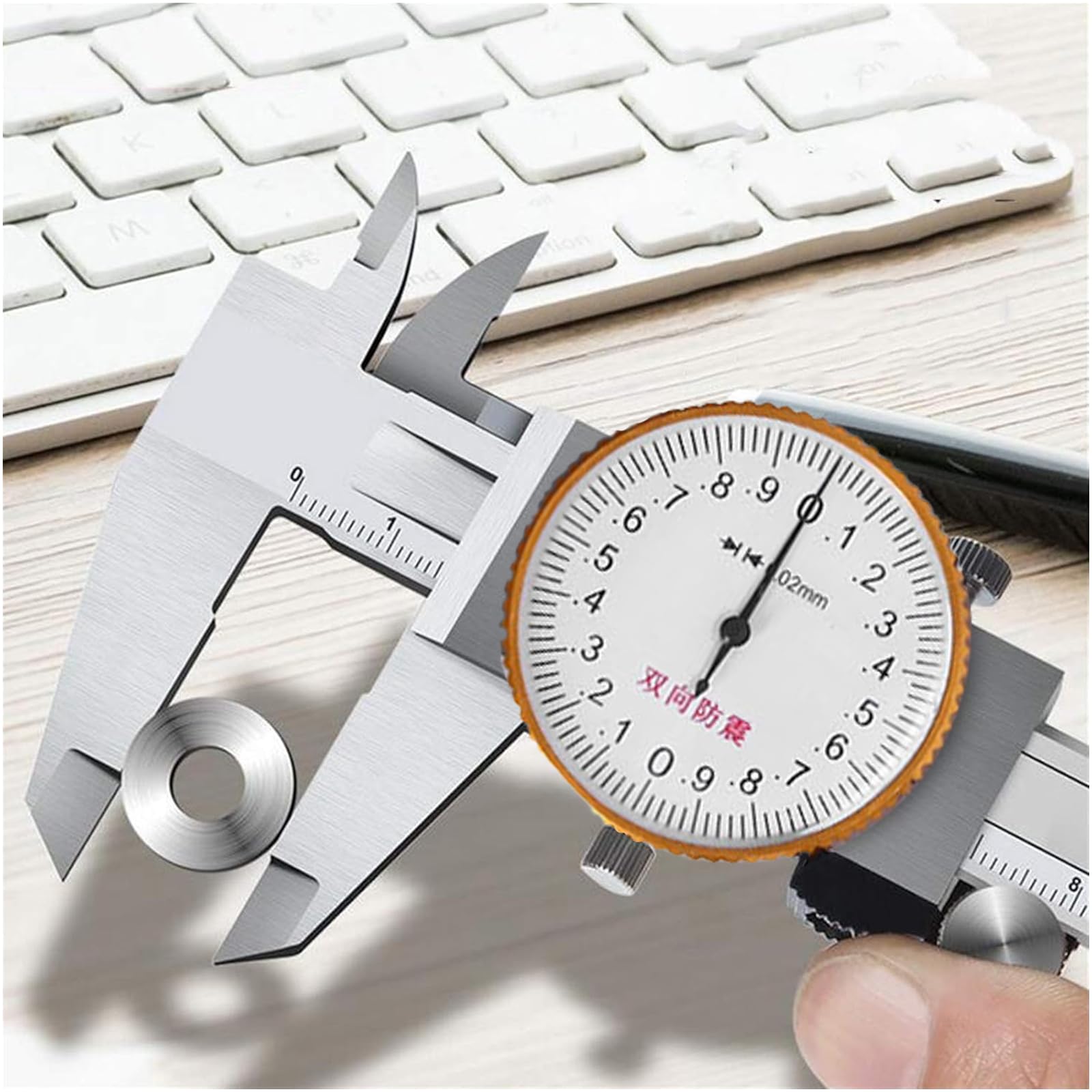 Calibro A Corsoio Con Quadrante, 150mm/0,02mm Calibro Analogico Con Orologio, Calibri A Quadrante Ad Alta Precisione Acciaio Inossidabile Dial Caliper Per Misurzione Esterna Interna Profondità