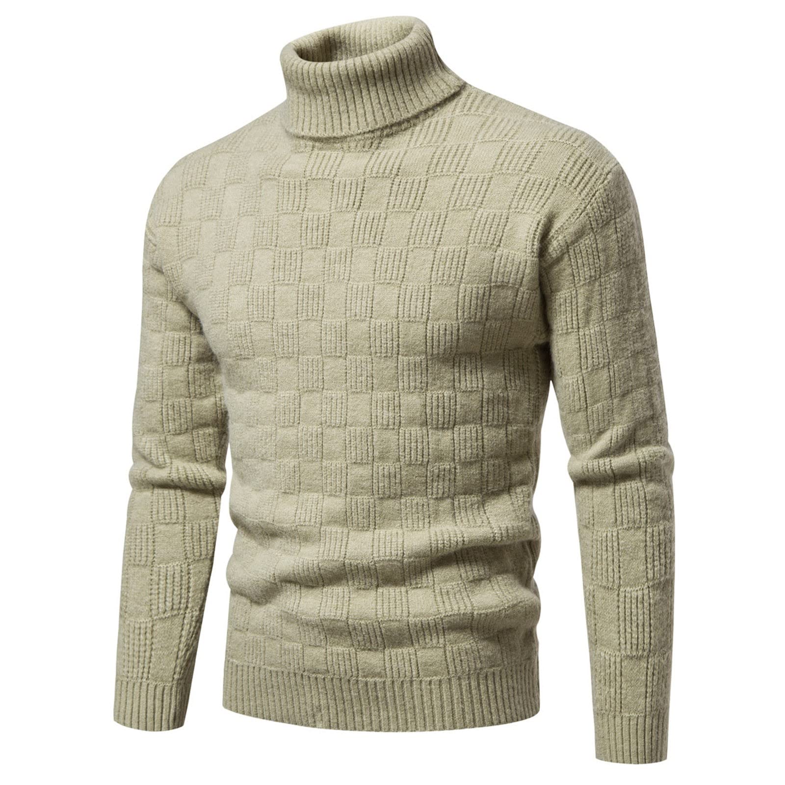 Genérico Cuello Alto Slim Fit para Hombre, Jersey Hombre Invierno Manga Larga Invierno Pullover Termica Top Ocio Esbelto Cálido Manga Larga Otoño Básico Business Moda Suave Pulóver