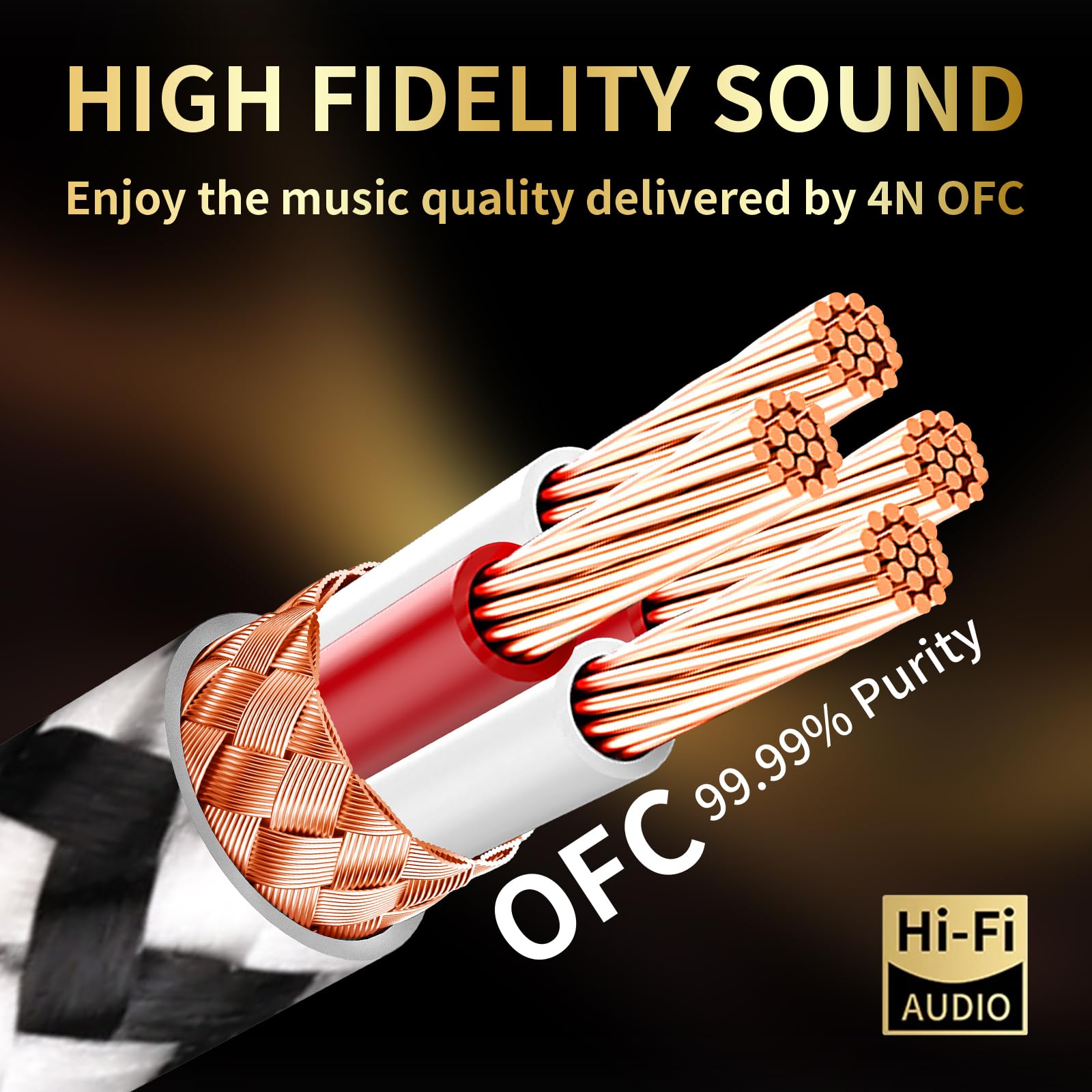 Audiophile - Cavo HiFi USB-C a AUX da 3,5 mm, 1,8 m, nucleo OFC 4N, spina placcata oro 24K, nylon intrecciato, compatibile con cuffie/amplificatori per auto/casa