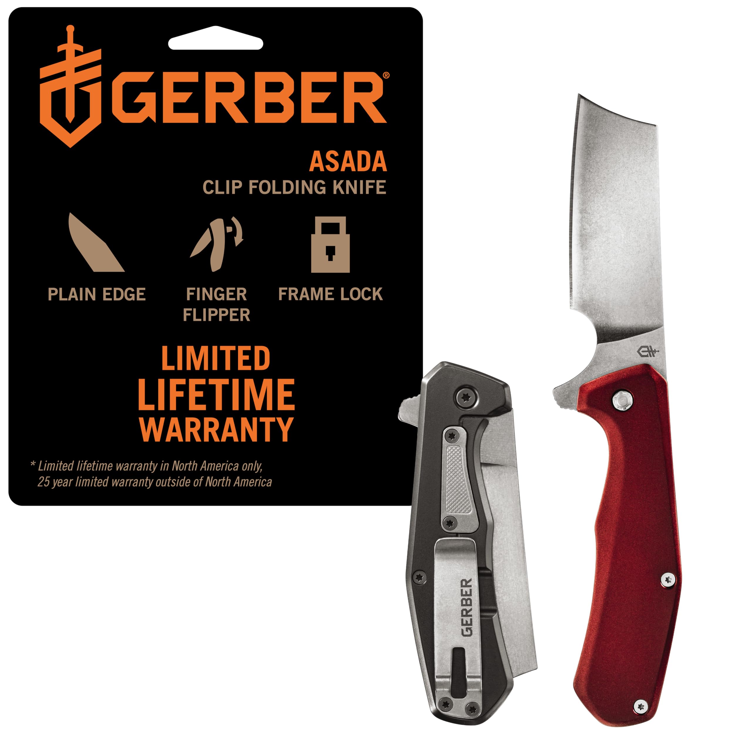 Gear Asada, Folding Cleaver, Red