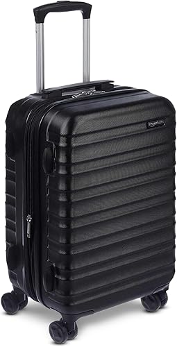Amazon Basics 21" Hardside Carry-On Luggage with Spinner Wheels, Expandable for Up to 25% More Space, Scratch-Resistant Hard Shell, Telescoping Handle, Black Amazon Basics 21" Hardside Carry-On Luggage with Spinner Wheels, Expandable for Up to 25% More Space, Scratch-Resistant Hard Shell, Telescoping Handle, Black