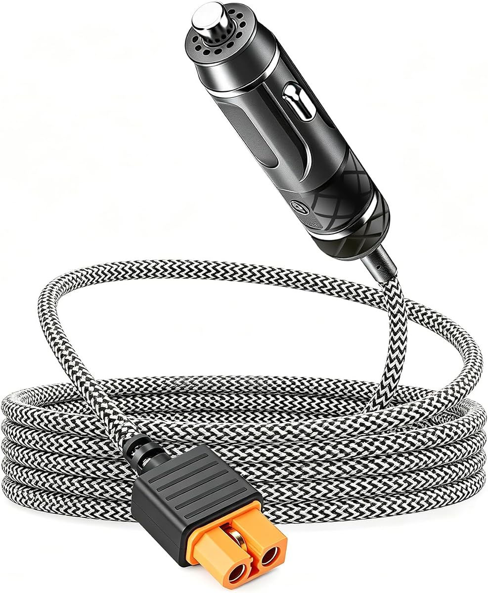 Cargador de coche XT60i de 12 V/24 V para EF ECOFLOW River Delta 3 2 Pro Max Plus Anker SOLIX Series DJI Power 1000 500 BLUETTI AC70 AC50B EB55 Allpowers Estación de energía portátil Generador solar Cable de alimentación