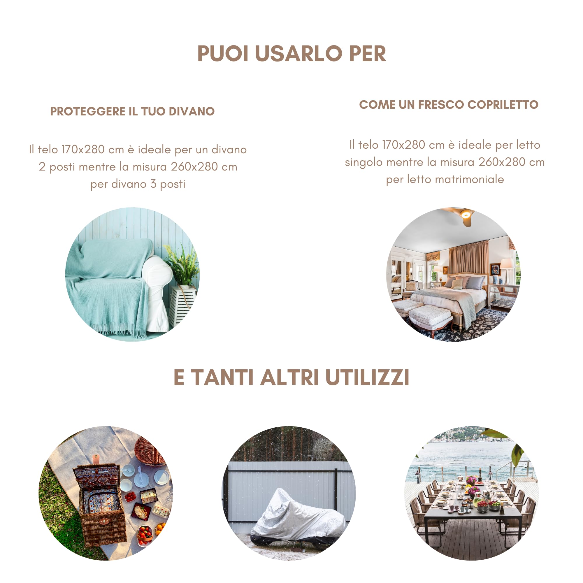 Telo copridivano 3 posti cotone e Poliestere , Foulard copridivano 2 posti e 3 posti, Telo Arredo Divano made in Italy 170x260 e 260x280, Telo divano 3 posti (Petrolio, 170_x_280_cm)