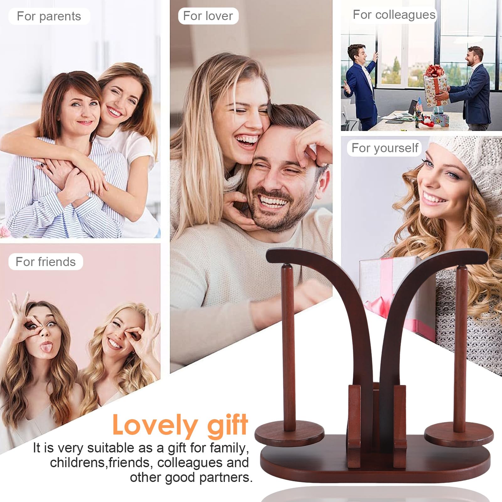 Svolgitore di lana magnetico, multifunzionale, supporto per lana in legno con contenitore e supporto per cellulare, supporto in lana rotante, doppio supporto per gli amanti del uncinetto e degli