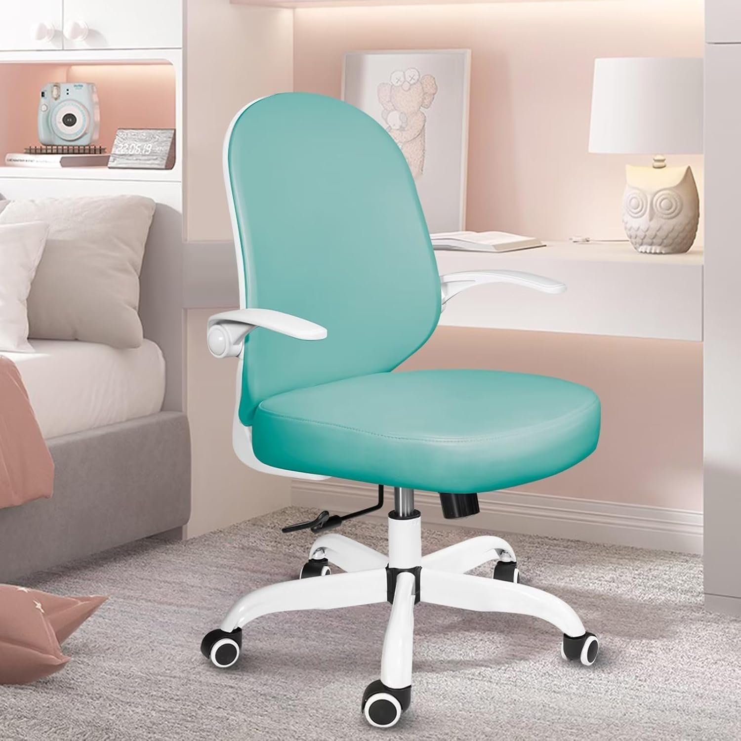 Ollega Green Small Office Chair, Small Desk Chairs with