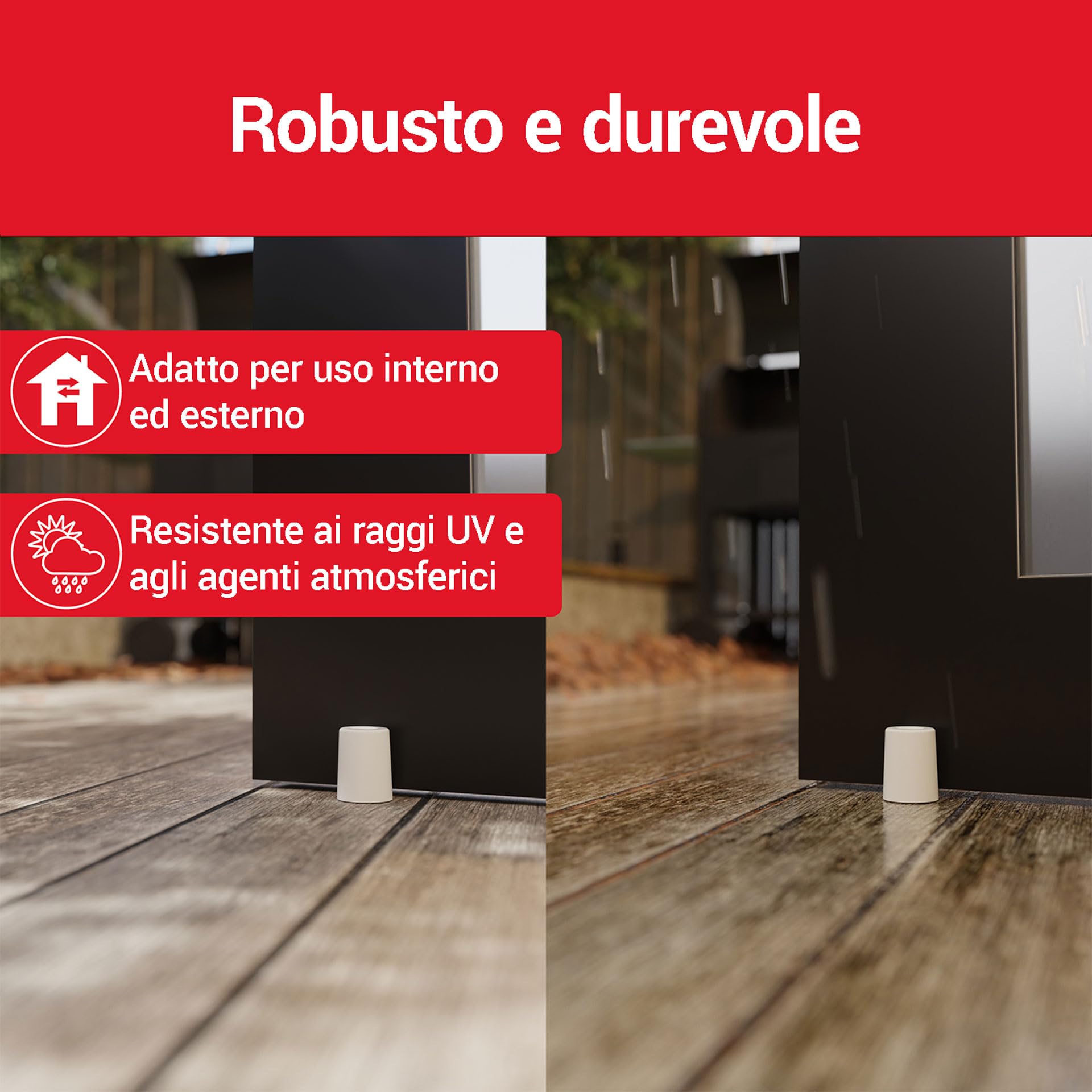 Fermaporta In Gomma LouMaxx, Bianco - Ø 40 Mm X 50 Mm, Da Avvitare, Made In Europe - Foto 9