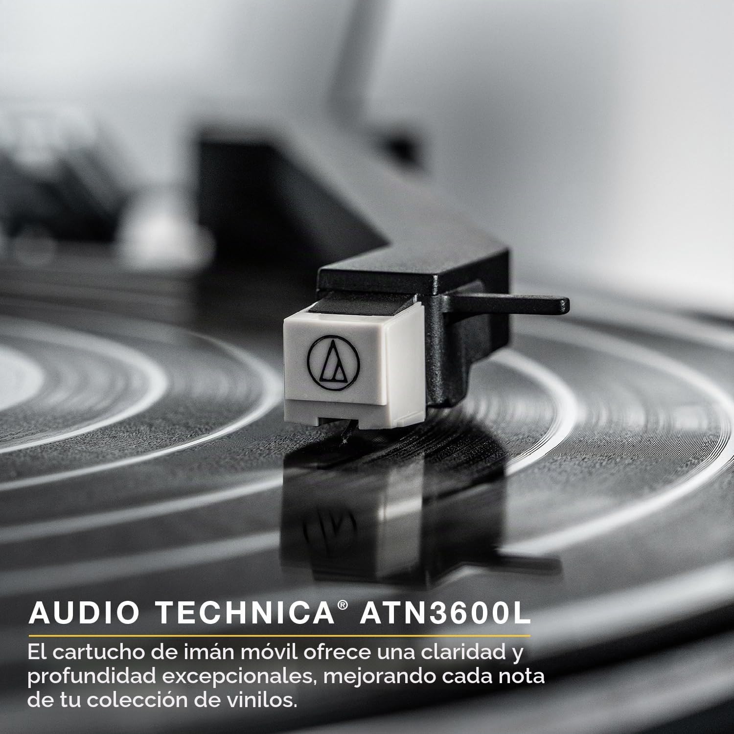 Victrola Tocadiscos Bluetooth Totalmente Automático con Cartucho Audio Technica ATN3600L, Repetición Automática, Reproductor de 2 Velocidades Inalámbrico con Bluetooth, Previo y Plato de Aluminio