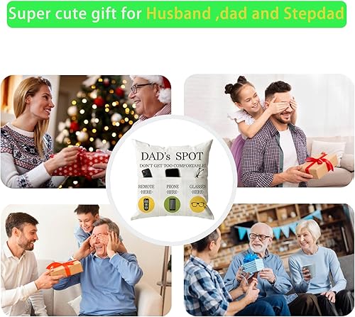 Vista 21 de ONFAON Juego de 4 fundas de almohada rojas con árboles de Navidad, 18 x 18 pulgadas, decoración de Navidad y vacaciones de invierno para sofá