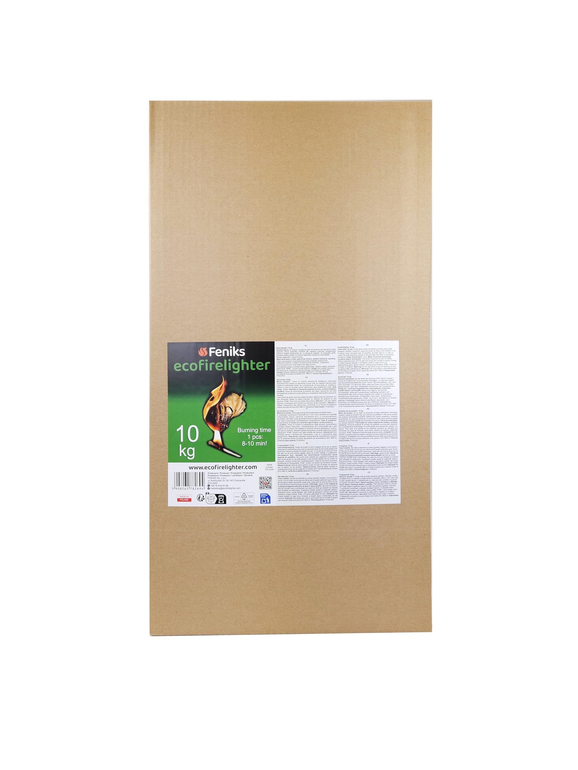 Feniks ecofirelighter Accendifuoco ecologico 10kg 1100-1200 pezzi barbecue camino