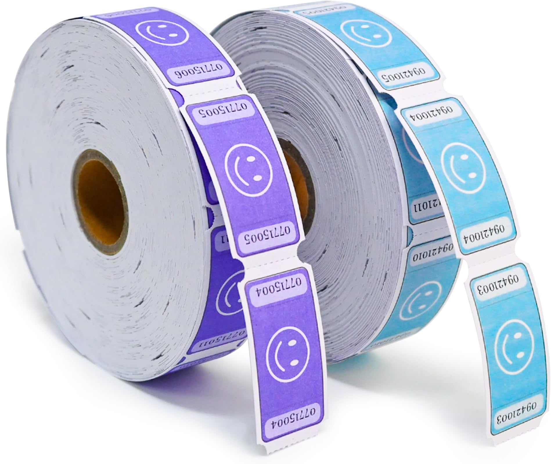 Liked 2000 Assorted Raffle Tickets, 1" x2 Smile Single Rolls Raffle Tickets,Tickets for Events, Entry, Class Reward, Prizes-Purple, Blue