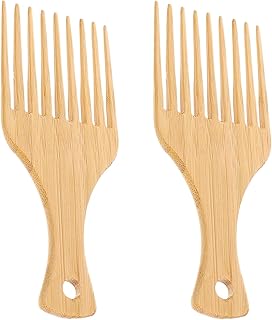 LALAFINA Hair Braiding Tool Wooden Hair Picks 2pcs Simple Practical Convenient Wide-tooth Combs Hair Styling Combs Hair Pick Combs Wooden Comb Mens Styling Comb
