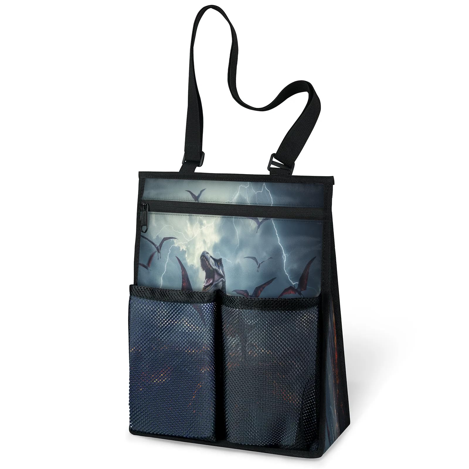 Ourtheme T-rex Dinosaur Portable Shower Bag for Travel Gym Camp Beach Tote Shower Caddy Bags Hanging Toiletry Organizer