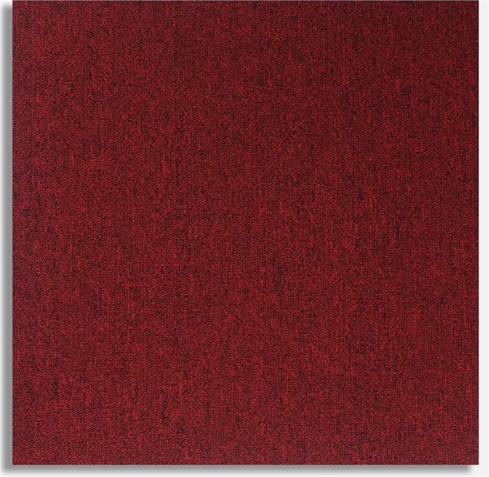 Carpet Tiles 50x50 cm 20 Pack 5 Square Meters for Home Office Living Room Bedroom Commercial Floor (Red)