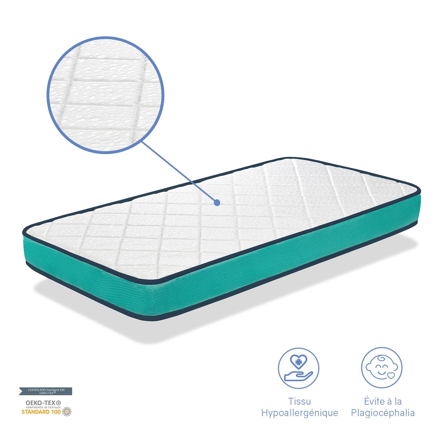 SONHO Materac łóżeczko dziecięce 60X120 Moon Wysokość 11 CM Rdzeń Pianka