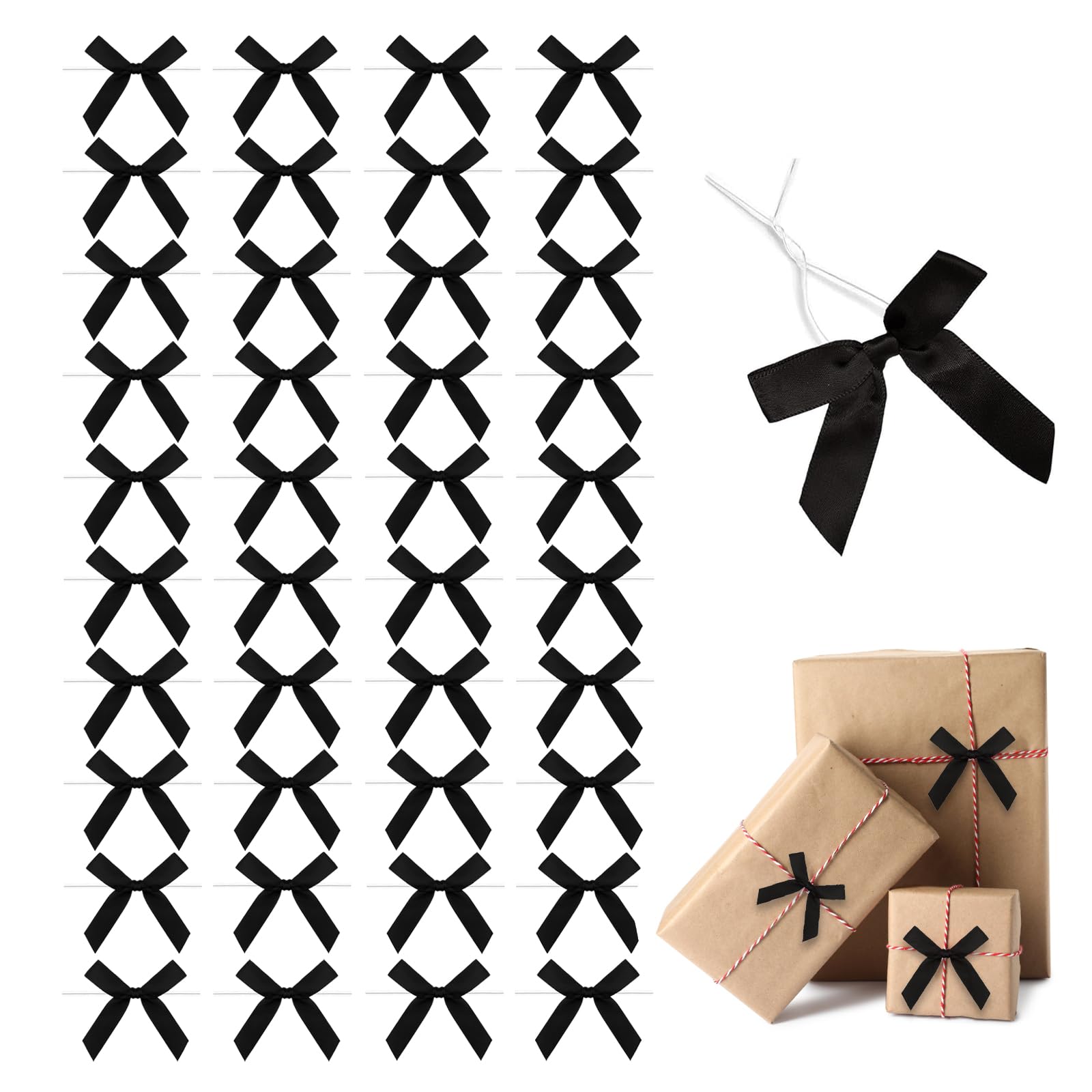 60 Fiocchetti Decorativi 7x7cm Con Nastro Biadesivo | Per Bomboniere, Regali, Matrimoni E Natale | Colore Rosa - Foto 7