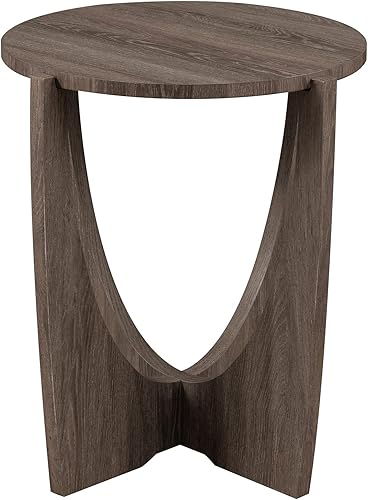 Miniatura 5 de Walker Edison Gemma - Mesa auxiliar redonda flotante contemporánea con parte superior de mármol, 19 pulgadas, color ceniza cerusada