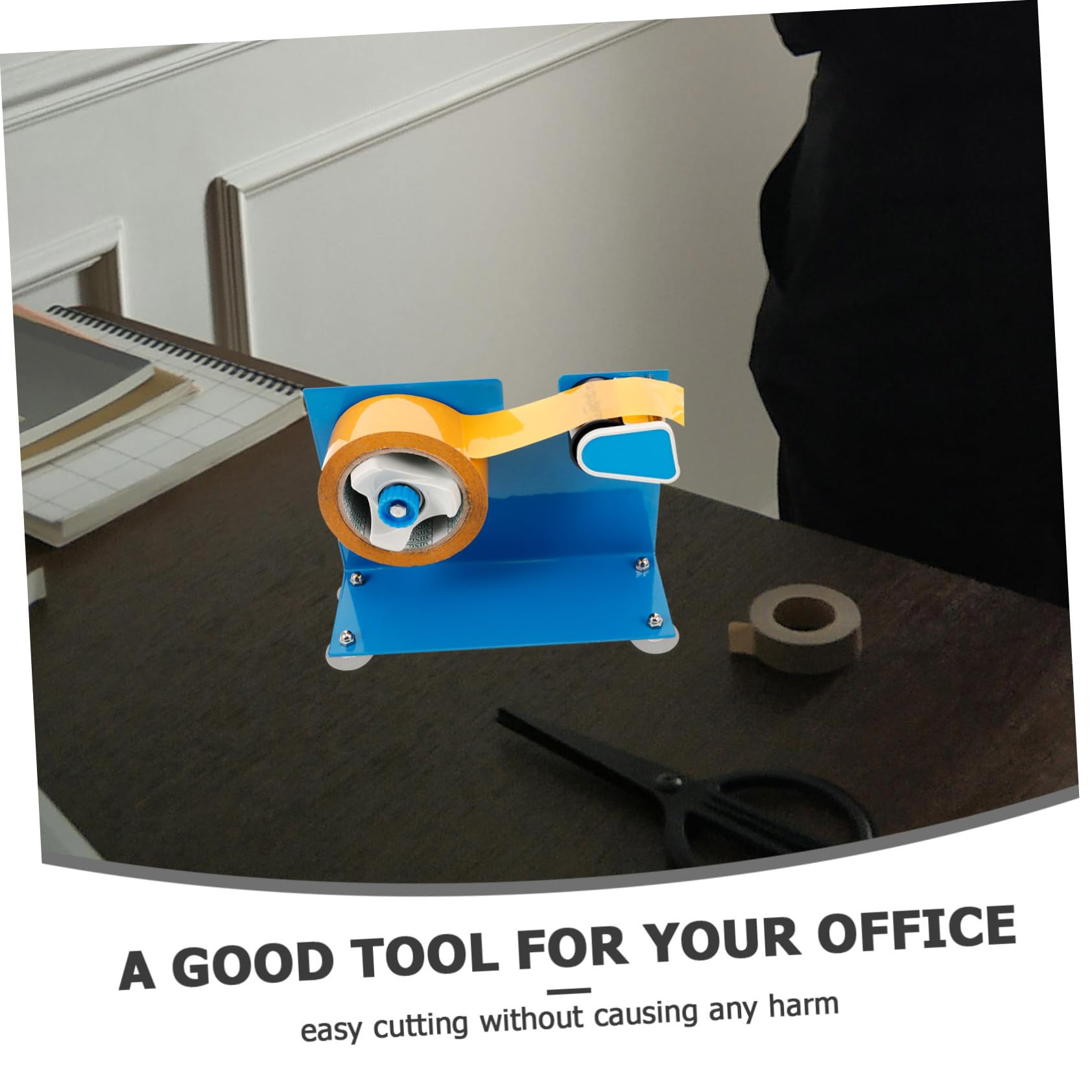 Angoily Klebebandabroller Blau Eisen Wiederverwendbar mit Saugnapf Geeignet für Klebeband bis 5cm Breite für Büro und Lager