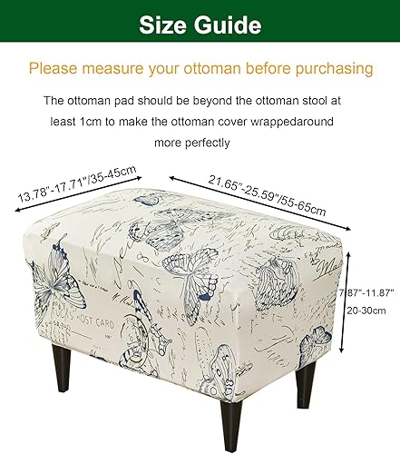 Miniatura 2 de CRFATOP Funda impresa para silla otomana grande, fundas elásticas para silla otomana rectangular, funda para taburete de almacenamiento, funda
