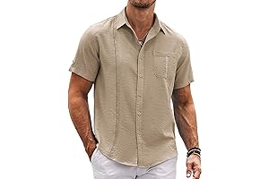 Men's Cuban Guayabera Shirt Untucked Summer Beach