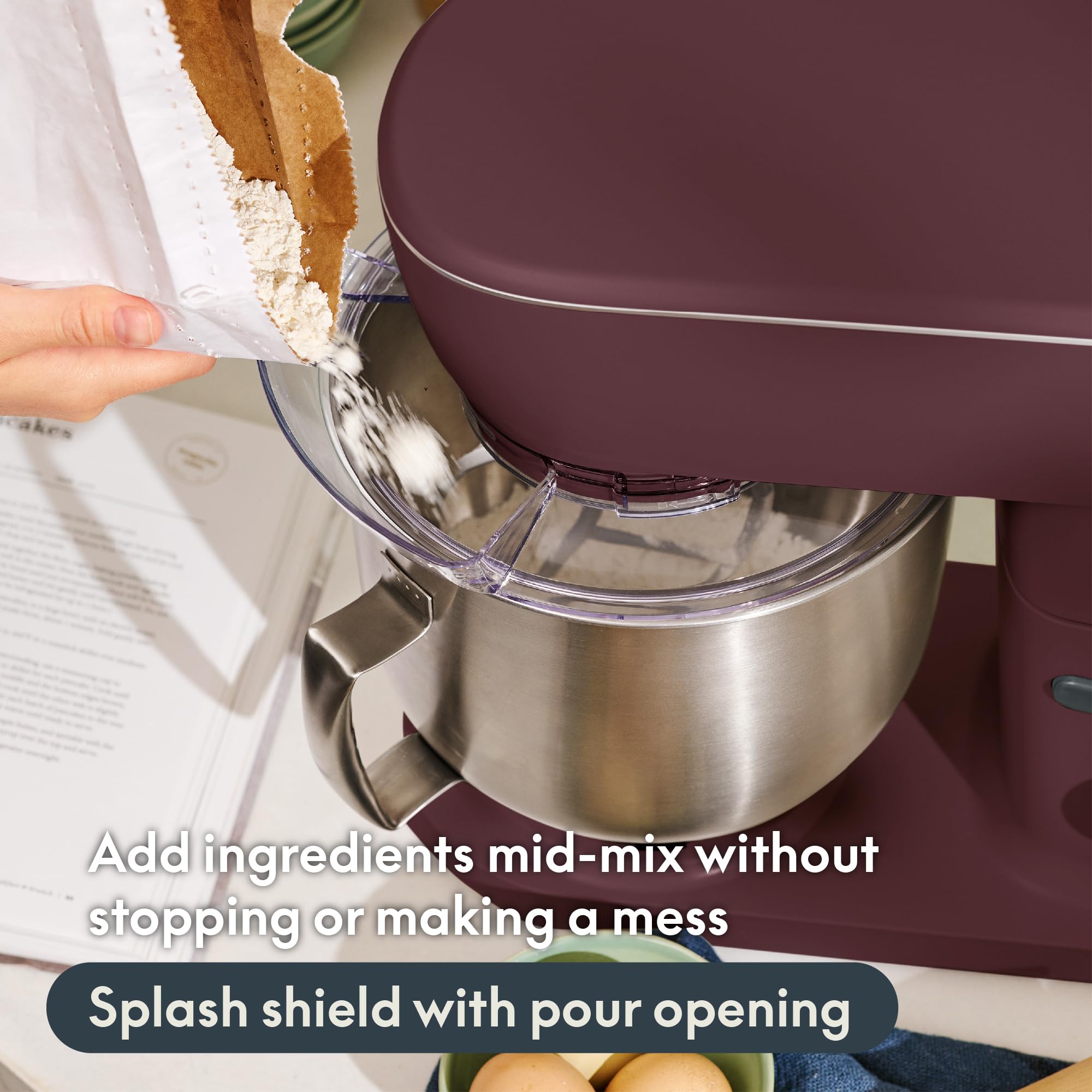 bella STIR 5.3Qt Tilt-Head Stand Mixer, 12-Speed Countertop Mixer, Fig view 6