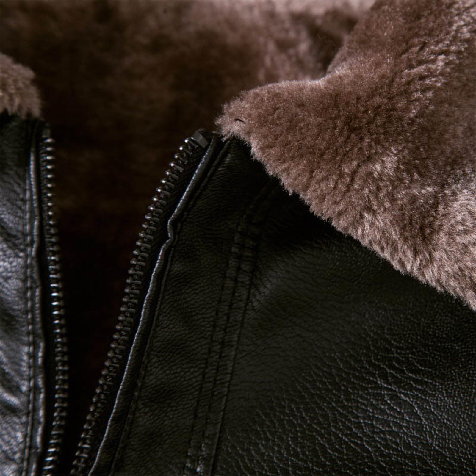Generisch Lederjacke Herren: Leather Jacket Men Langarm Ledermantel Leicht Leder Jacken Freizeit Bikerjacke Dünne Lederjackets Casual Kunstlederjacke