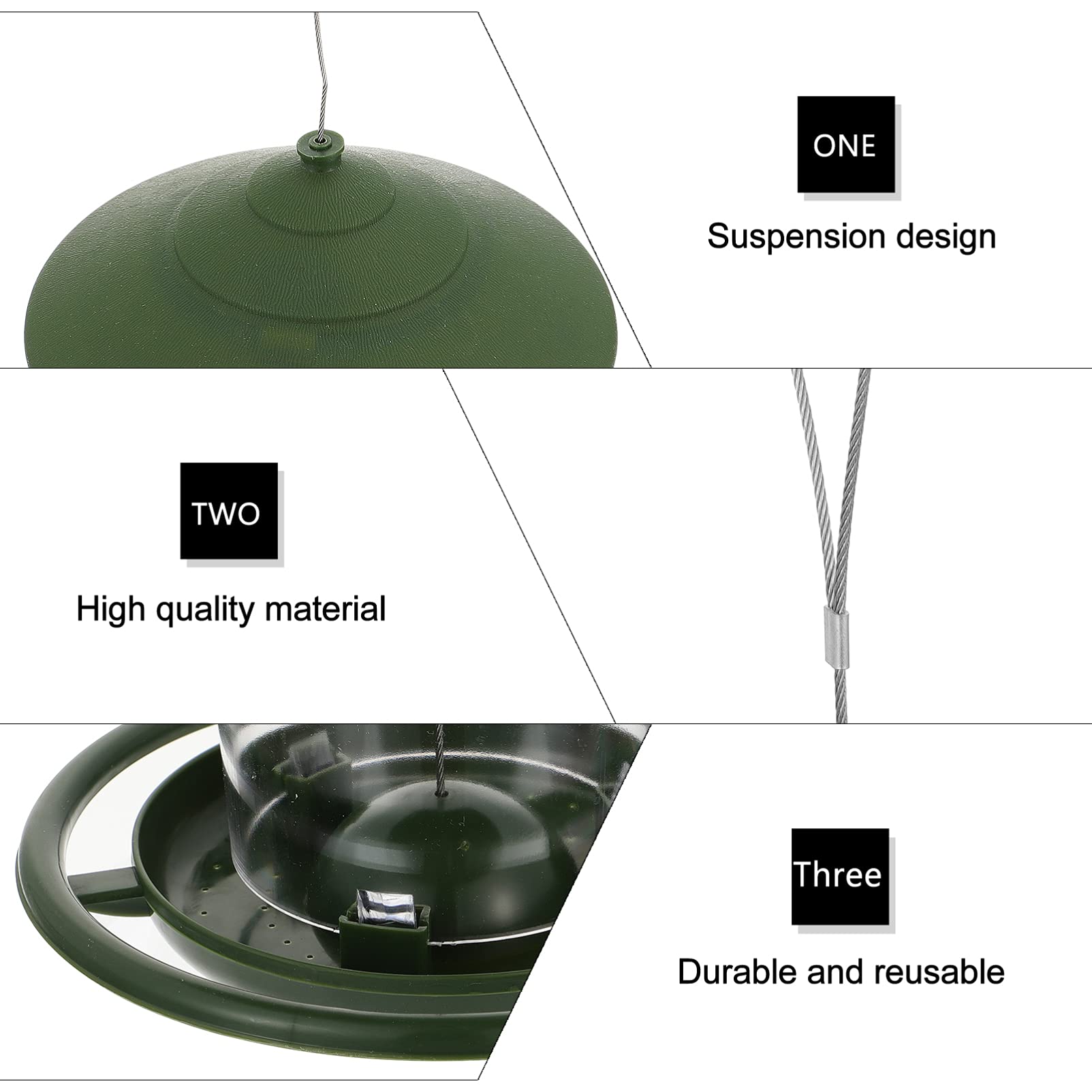Sosoport 2pezzi Mangiatoia Sospesa Per Uccelli Da Giardino Contenitore Facile Da Pulire Design Compatto Per Uso Esterno Per Balconi e