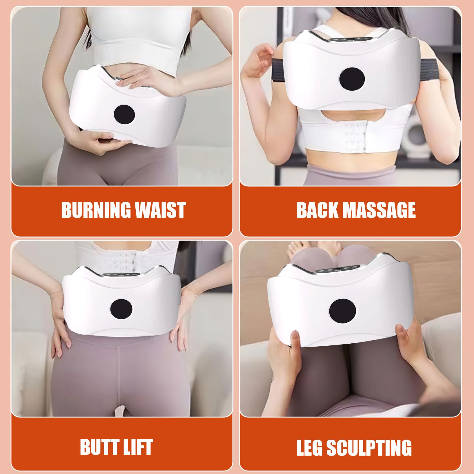 Ceinture Abdominale Electrostimulation,Massage Ventre,Machine Pour Maigrir Du Ventre,Masseur,Réglage À 3 Vitesses, Entretien Du Ventres, Pour Abdominaux, Dos, Cadeaux Pour La Fête Des Mères (Blanc)