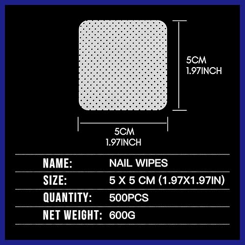 Miniatura 2 de Makartt Lint Free Nail Wipes, 500Pcs Gel Nail Polish Remover Wipes, Super Absorbent Soft Nail Polish Remover Pads, Cleaning Wipes for Nails Glue,