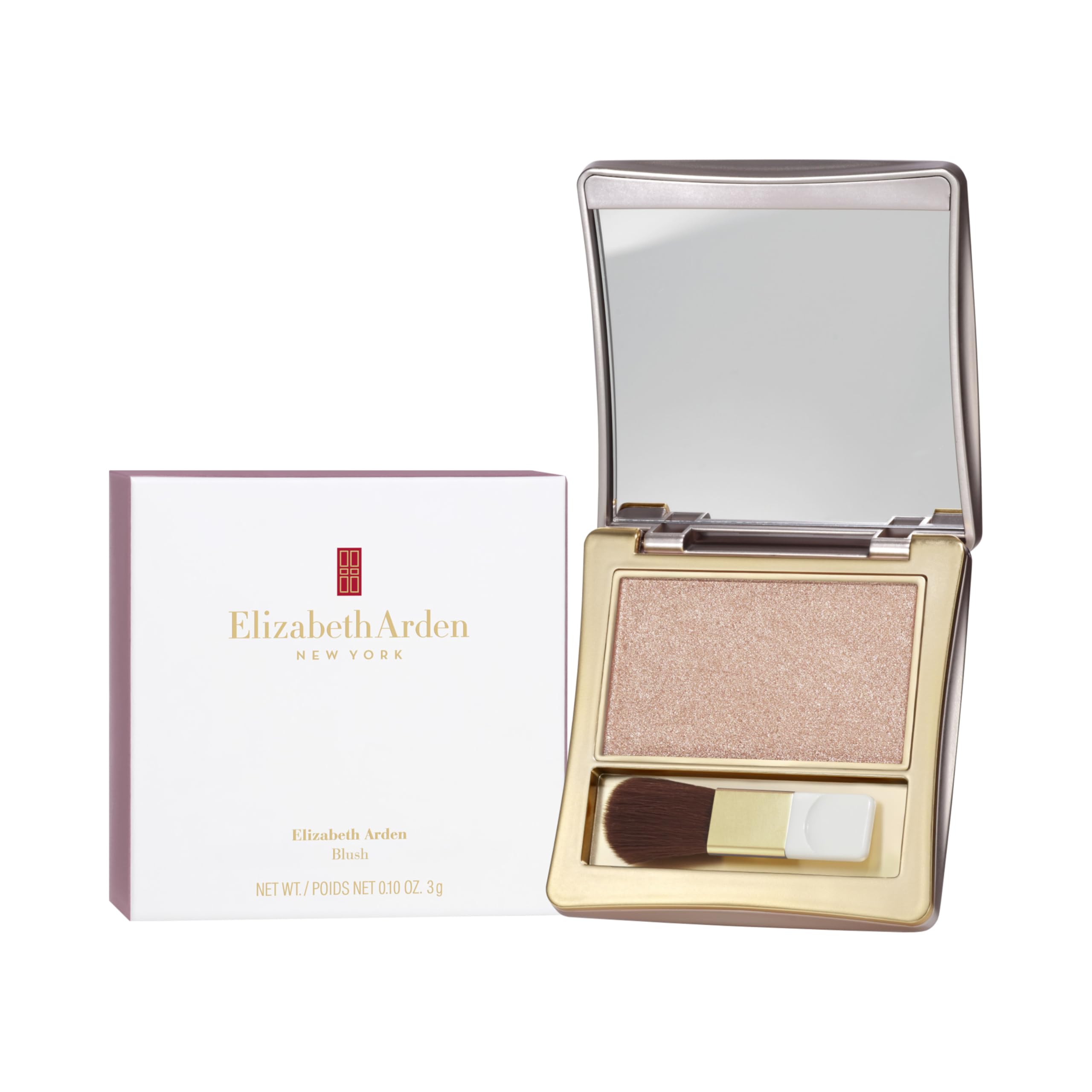 Elizabeth Arden – Puder Highlighter Rose Quartz Glow, strahlendes & leuchtendes Finish mit seidiger Textur, talkfreie rosa Highlighter, für alle Hauttöne, passt zu jedem Make-up-Look