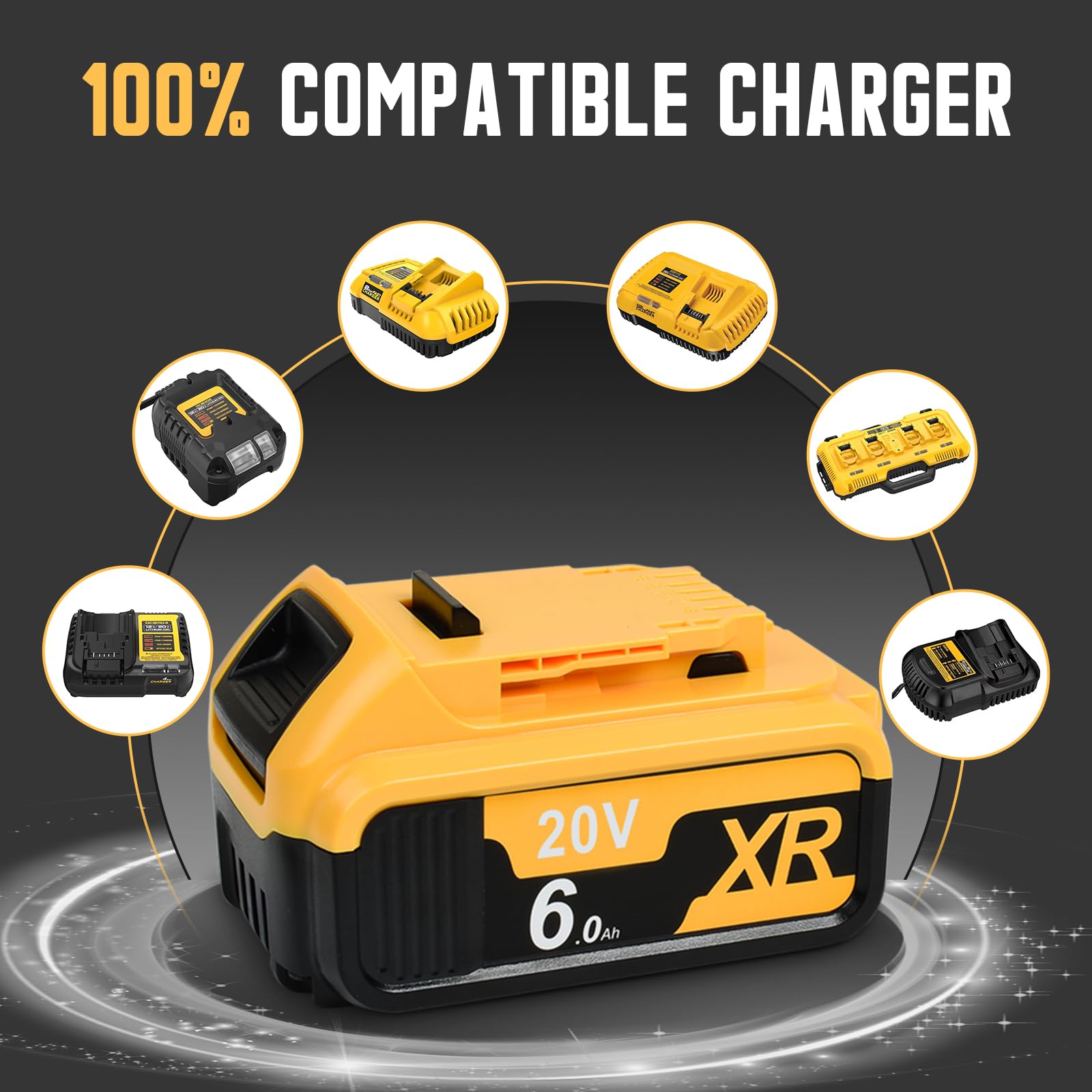 pack de 2)Batterie 18V 5.0Ah pour DEWALT DCB184 DCB184B-XJ DCB180