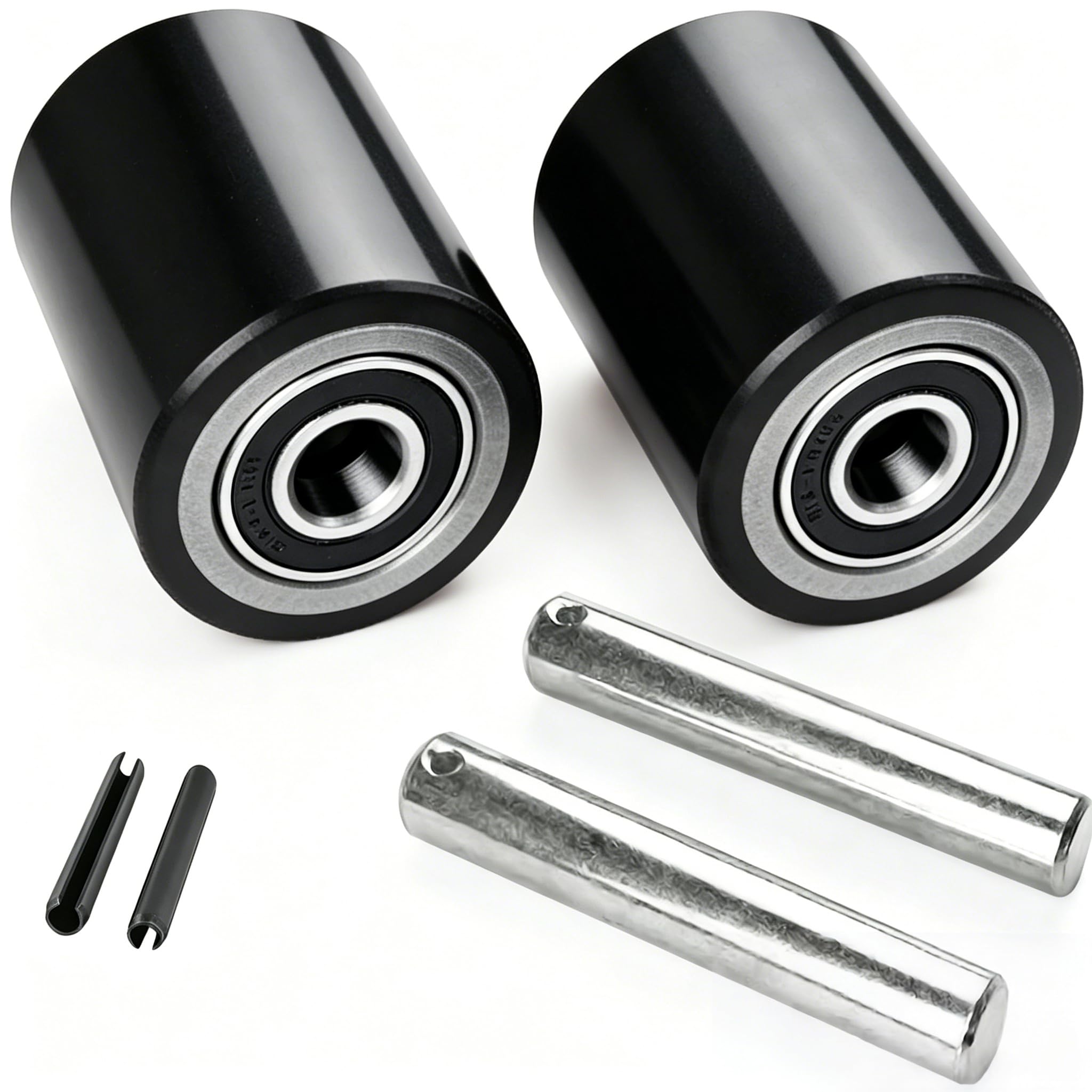 Pallet Jack Load Wheels Replacement Kit 3"x3.75" (Black,1 Pair)